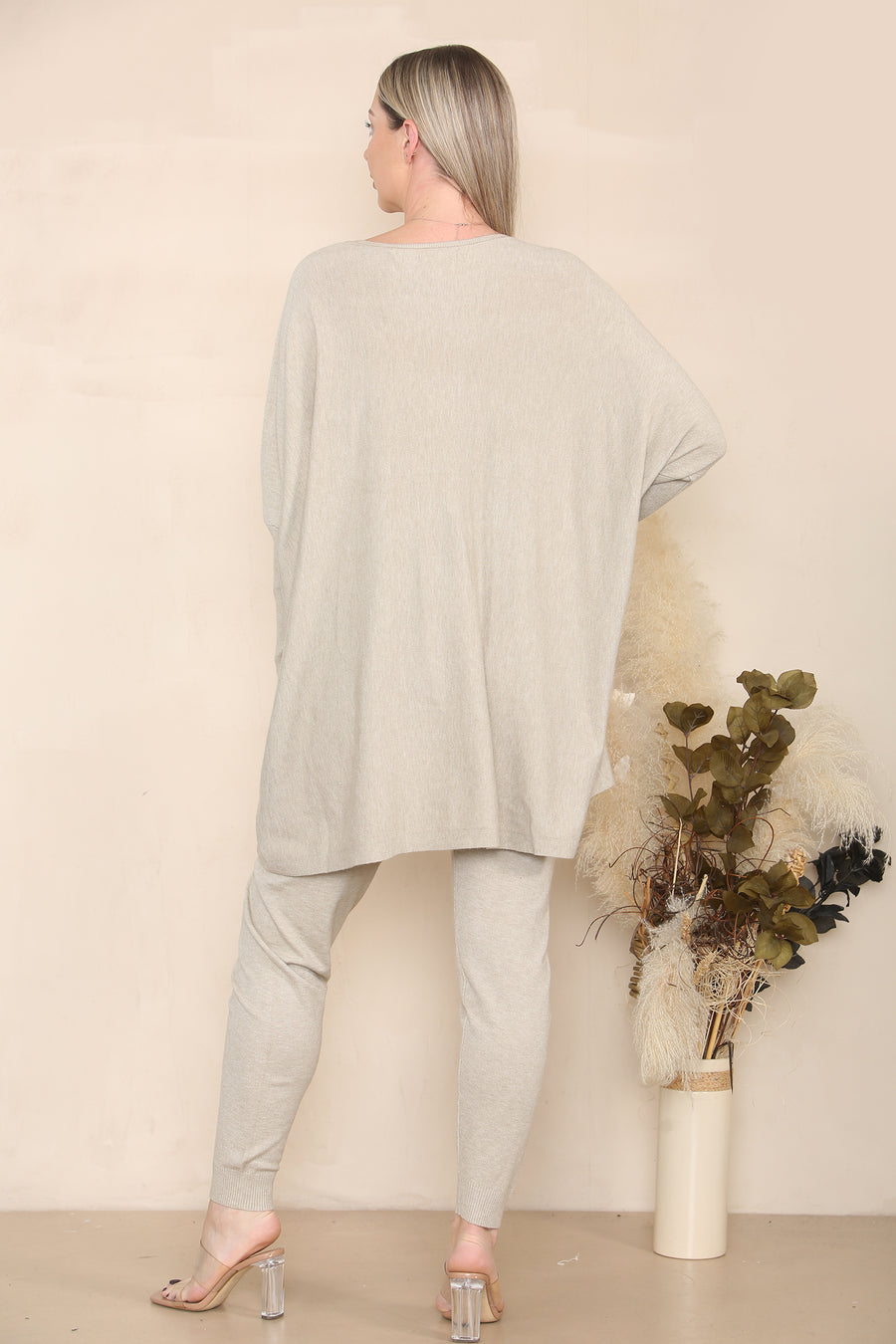 Soft Knit Jumper Matched With Leggings