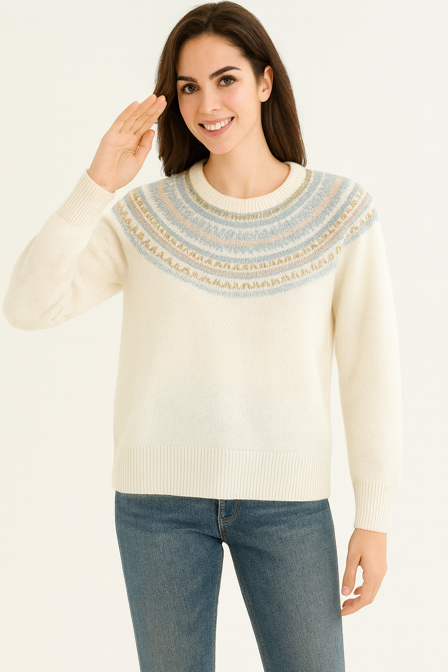 KNITTED JUMPER WITH MULTI DESIGN