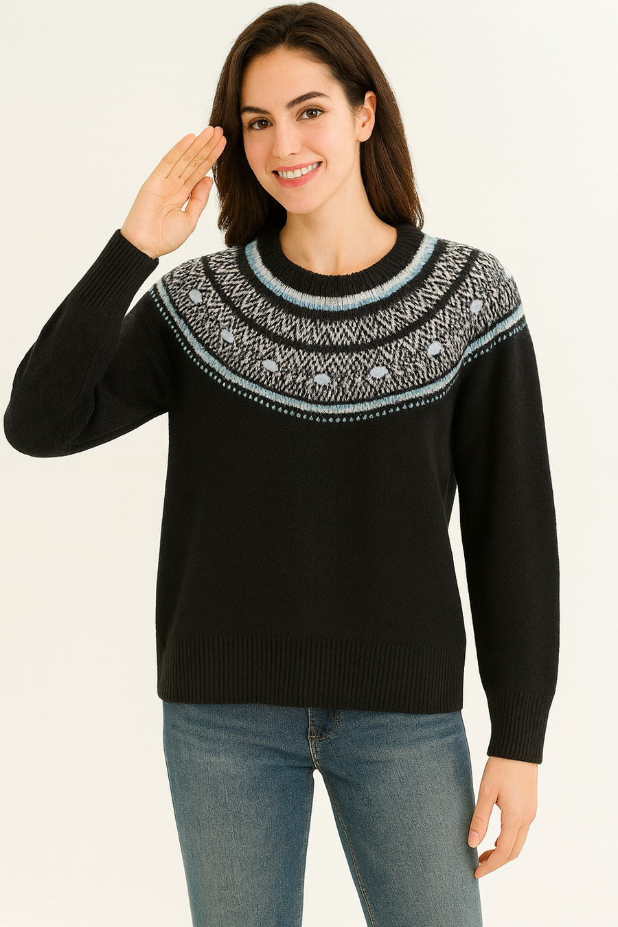 KNITTED JUMPER WITH MULTI DESIGN