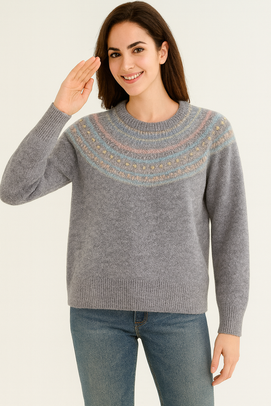 KNITTED JUMPER WITH MULTI DESIGN