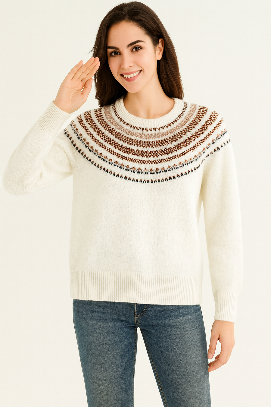 KNITTED JUMPER WITH MULTI DESIGN
