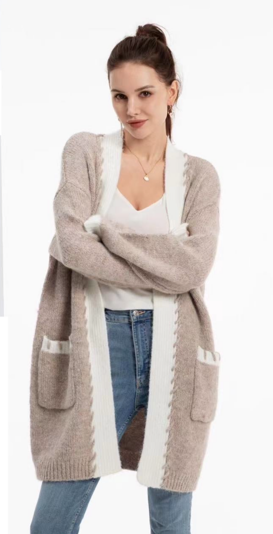 Chunky Cozy Knit Wool Blend Cardigan