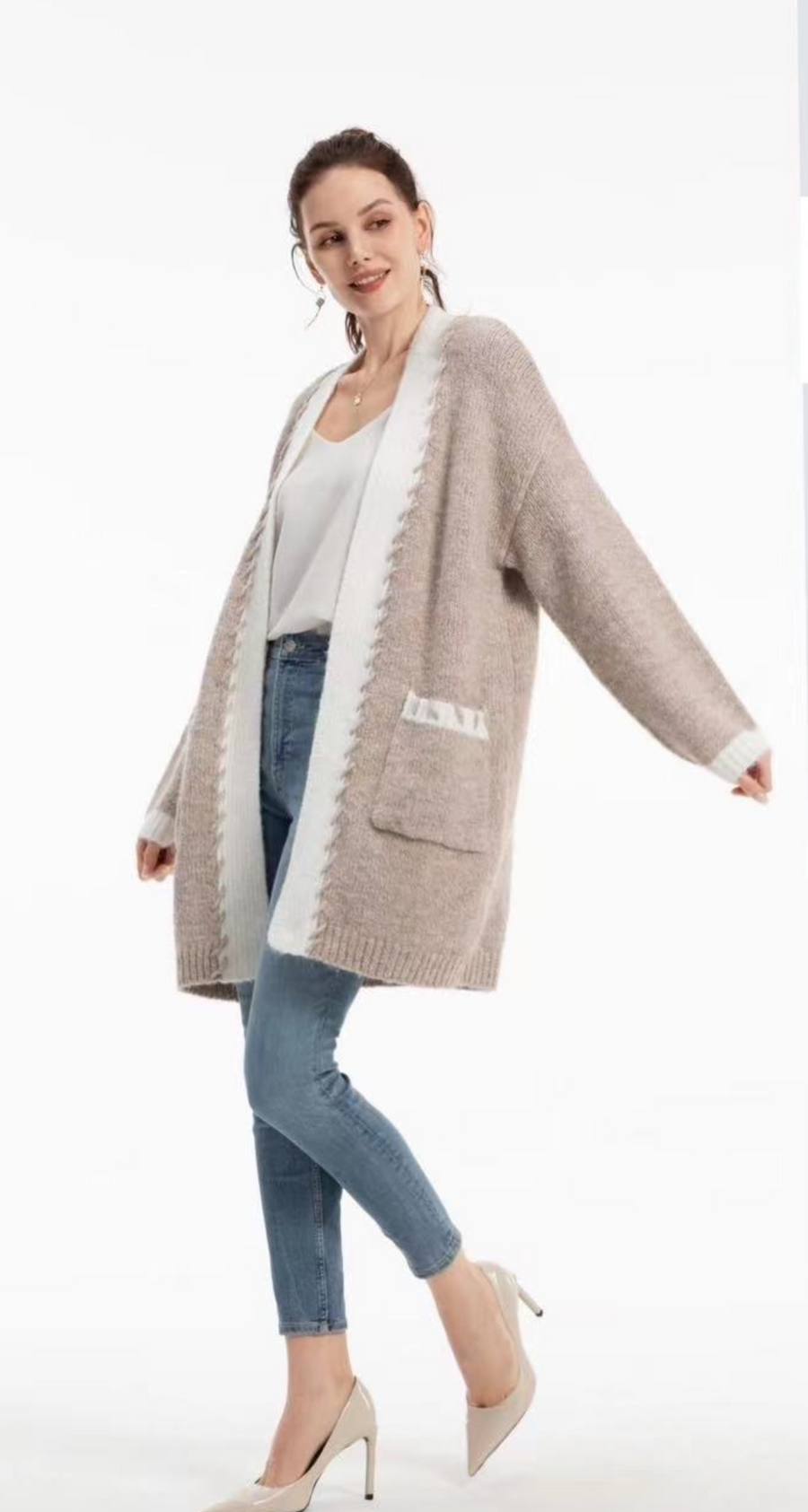 Chunky Cozy Knit Wool Blend Cardigan