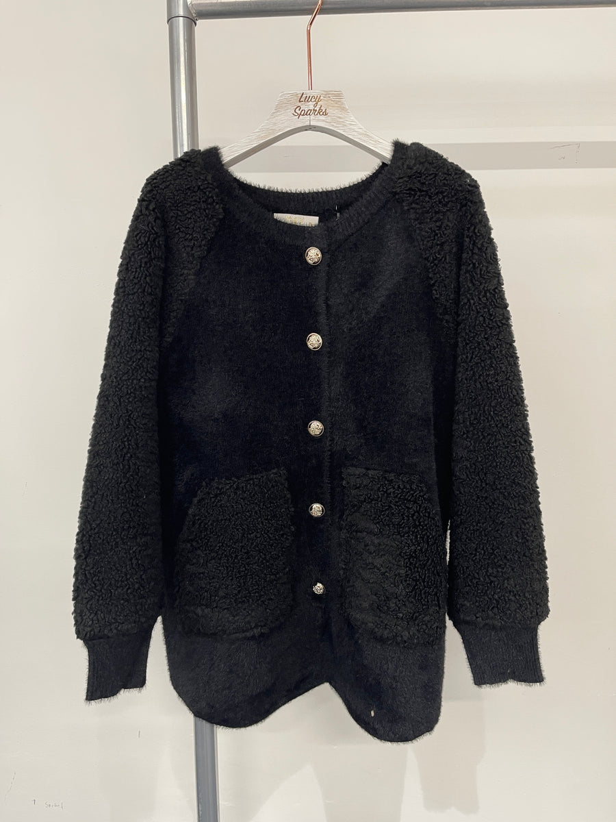 Soft Teddy Jacket With Button Fastening And Front Pockets