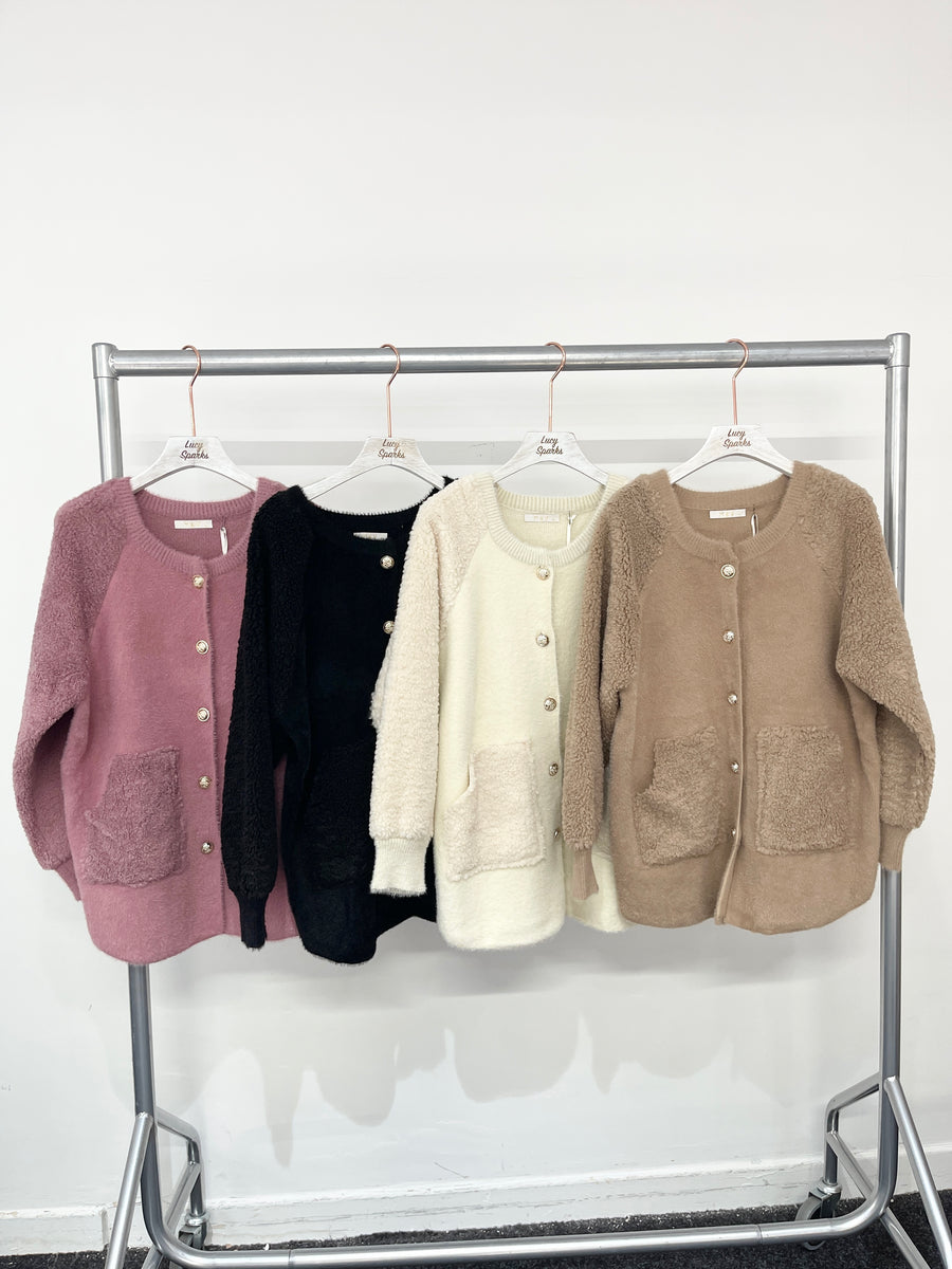 Soft Teddy Jacket With Button Fastening And Front Pockets