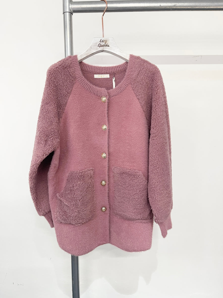 Soft Teddy Jacket With Button Fastening And Front Pockets