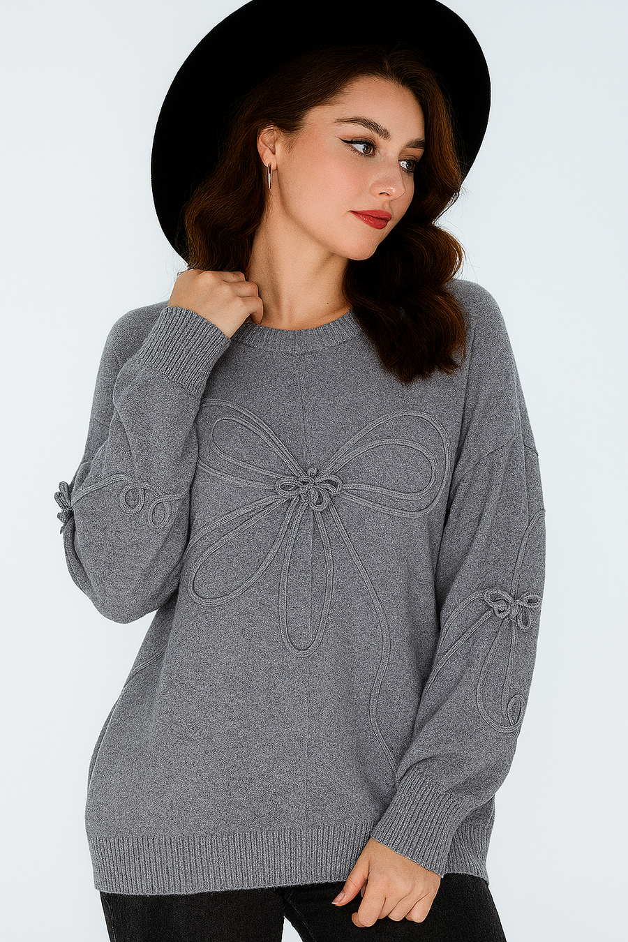 RIBBON DESIGN SOFT KNIT JUMPER