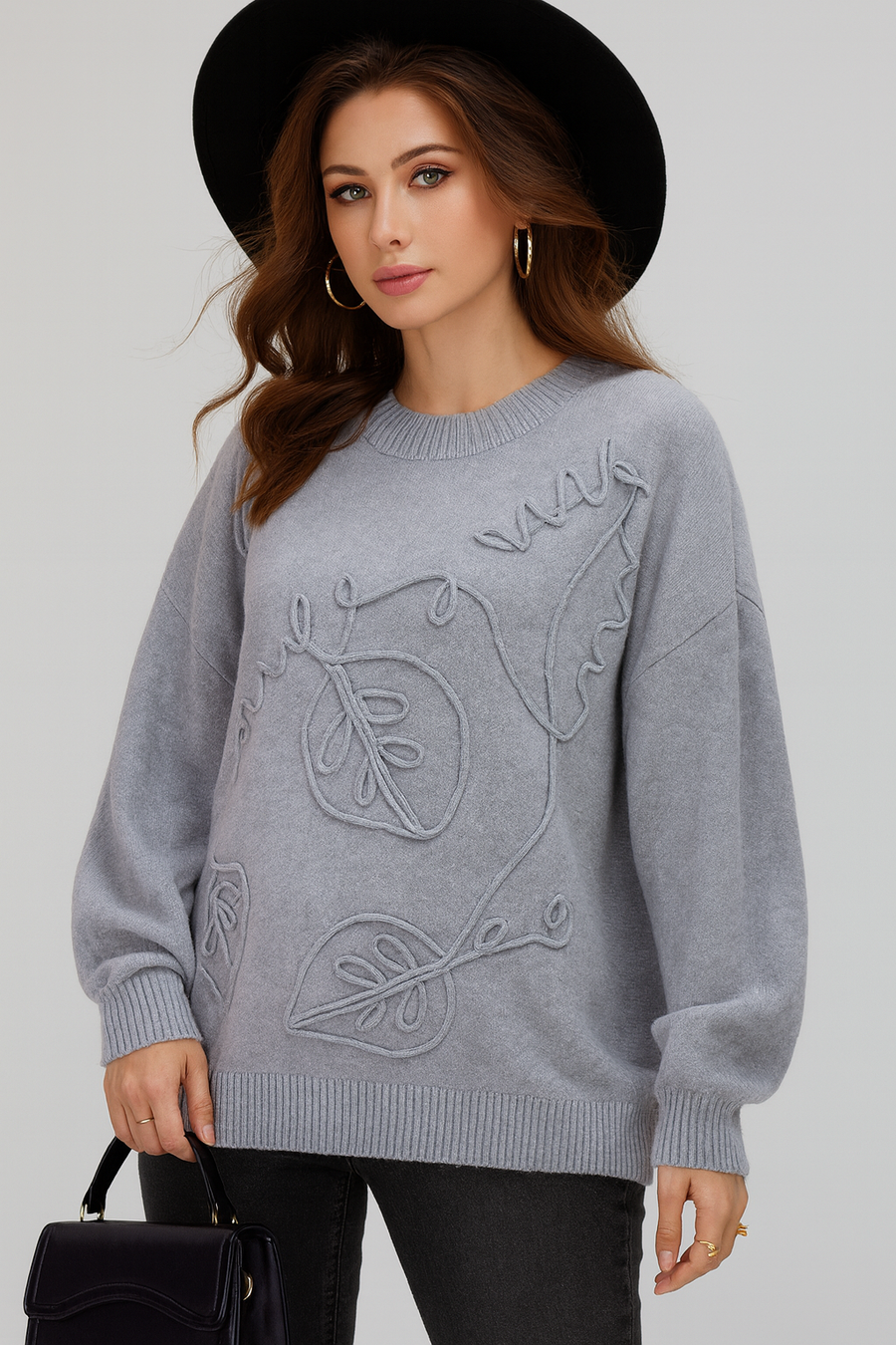 SOFT KNIT JUMPER WITH EMBELLISHMENT ON FRONT