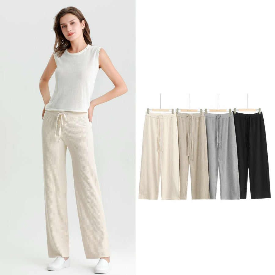 Premium Quality Wave Knitting Wide Leg Trousers