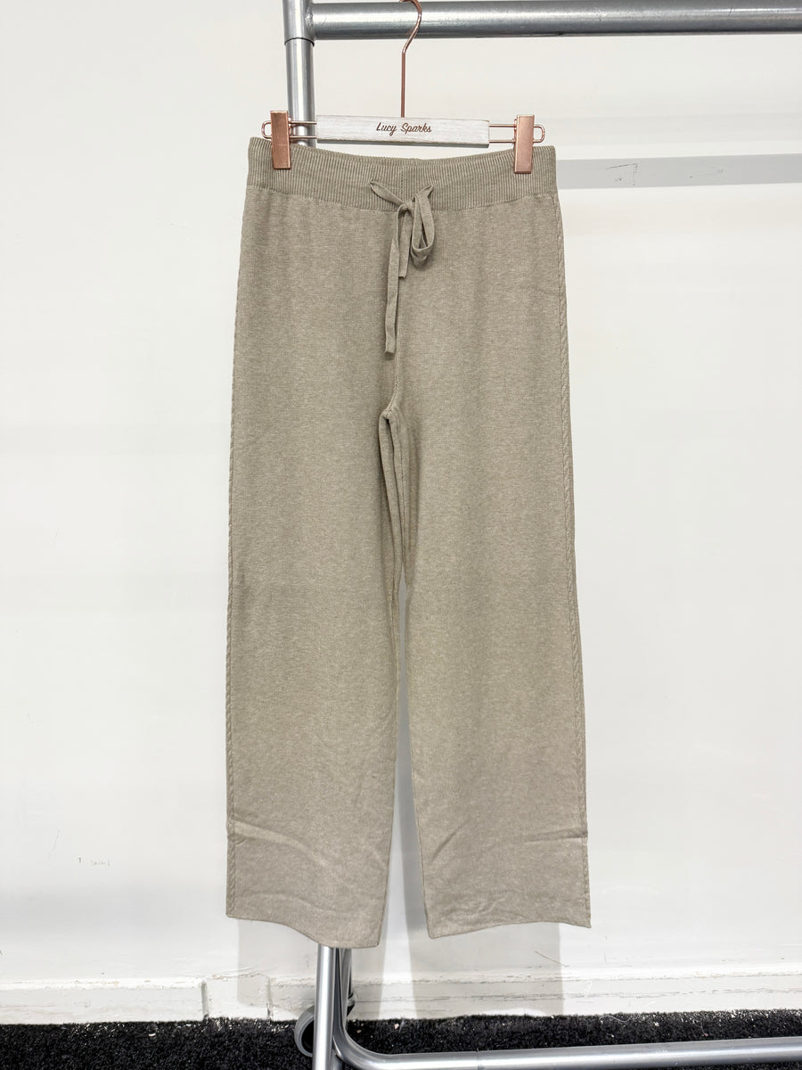 Premium Knit Quality Braided Sides Wide Leg Trousers