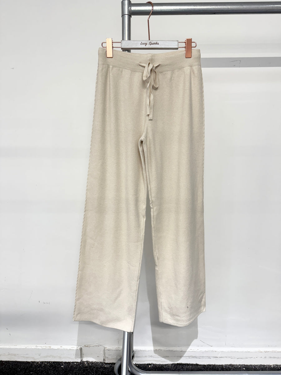 Premium Knit Quality Braided Sides Wide Leg Trousers