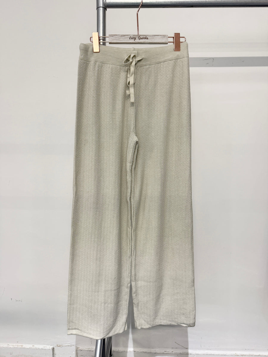 Premium Quality Dash Knitting Design Wide Leg Trousers With Drawstrings And Elasticated waist