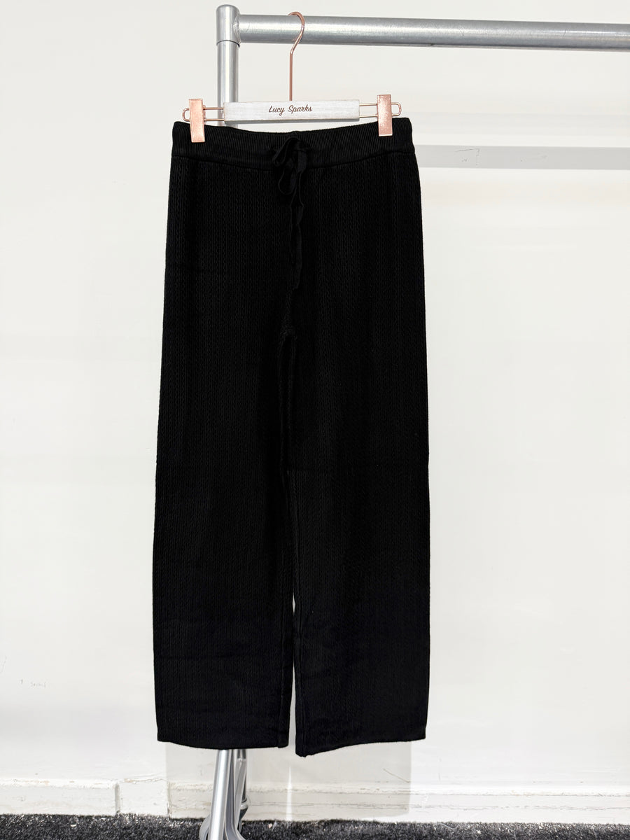 Premium Quality Dash Knitting Design Wide Leg Trousers With Drawstrings And Elasticated waist