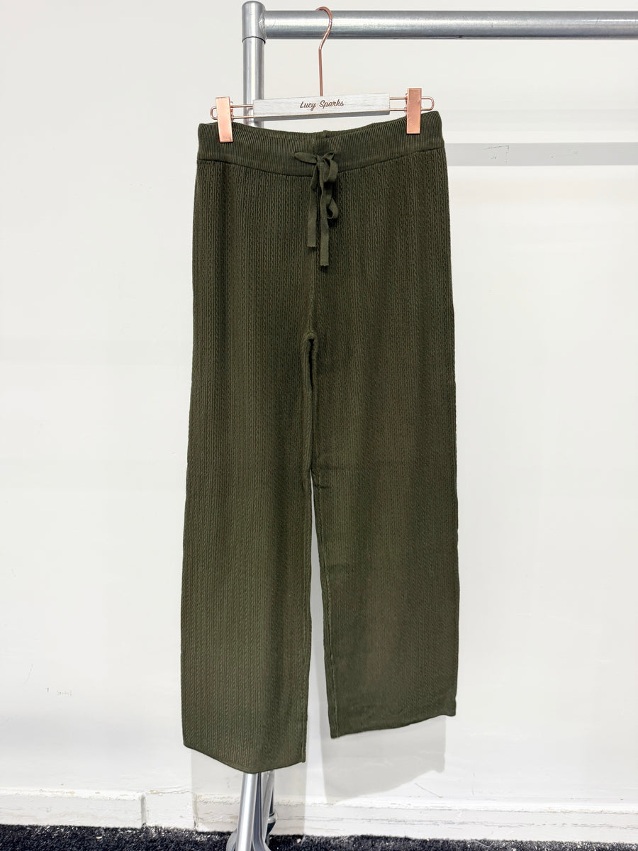 Premium Quality Dash Knitting Design Wide Leg Trousers With Drawstrings And Elasticated waist