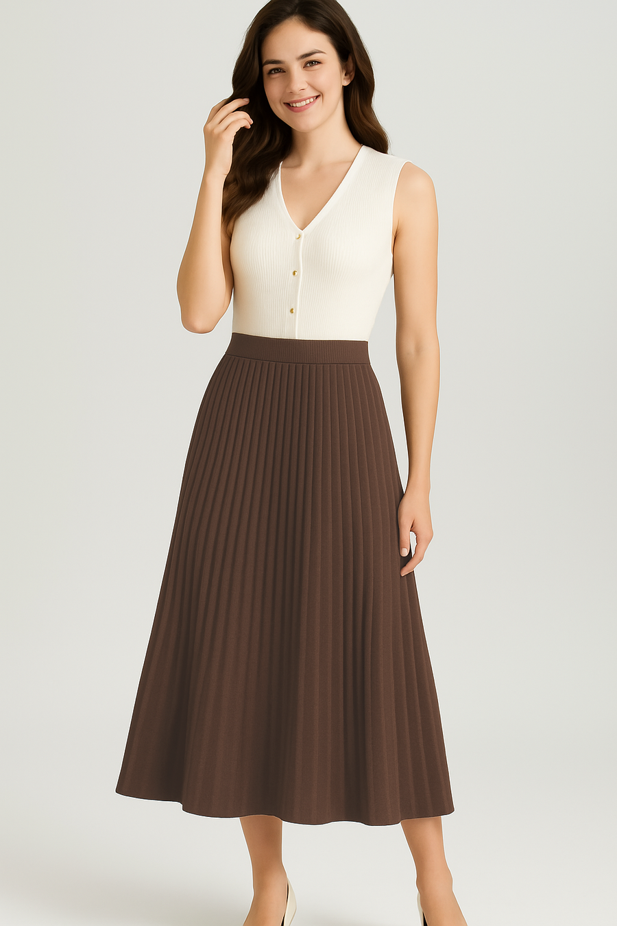 HEAVY KNIT FLARED KNIT SKIRT