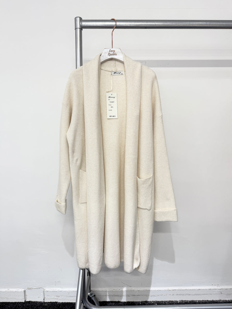 Premium Quality Ribbed Knit Cardigan With Pockets