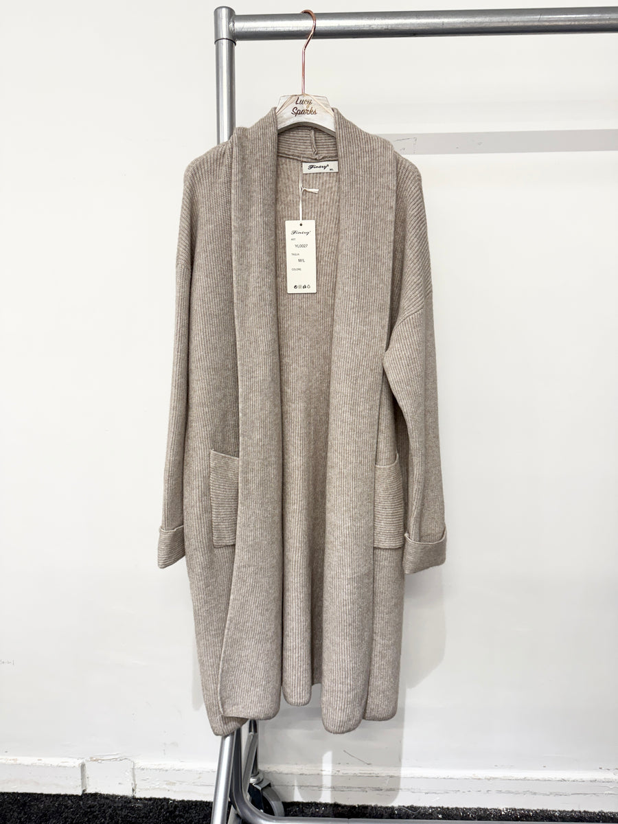 Premium Quality Ribbed Knit Cardigan With Pockets