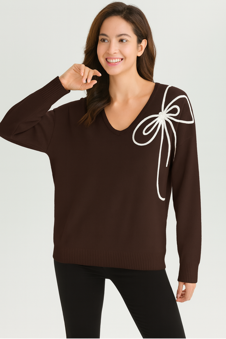 SOFT KNIT JUMPER WITH BOW DESIGN