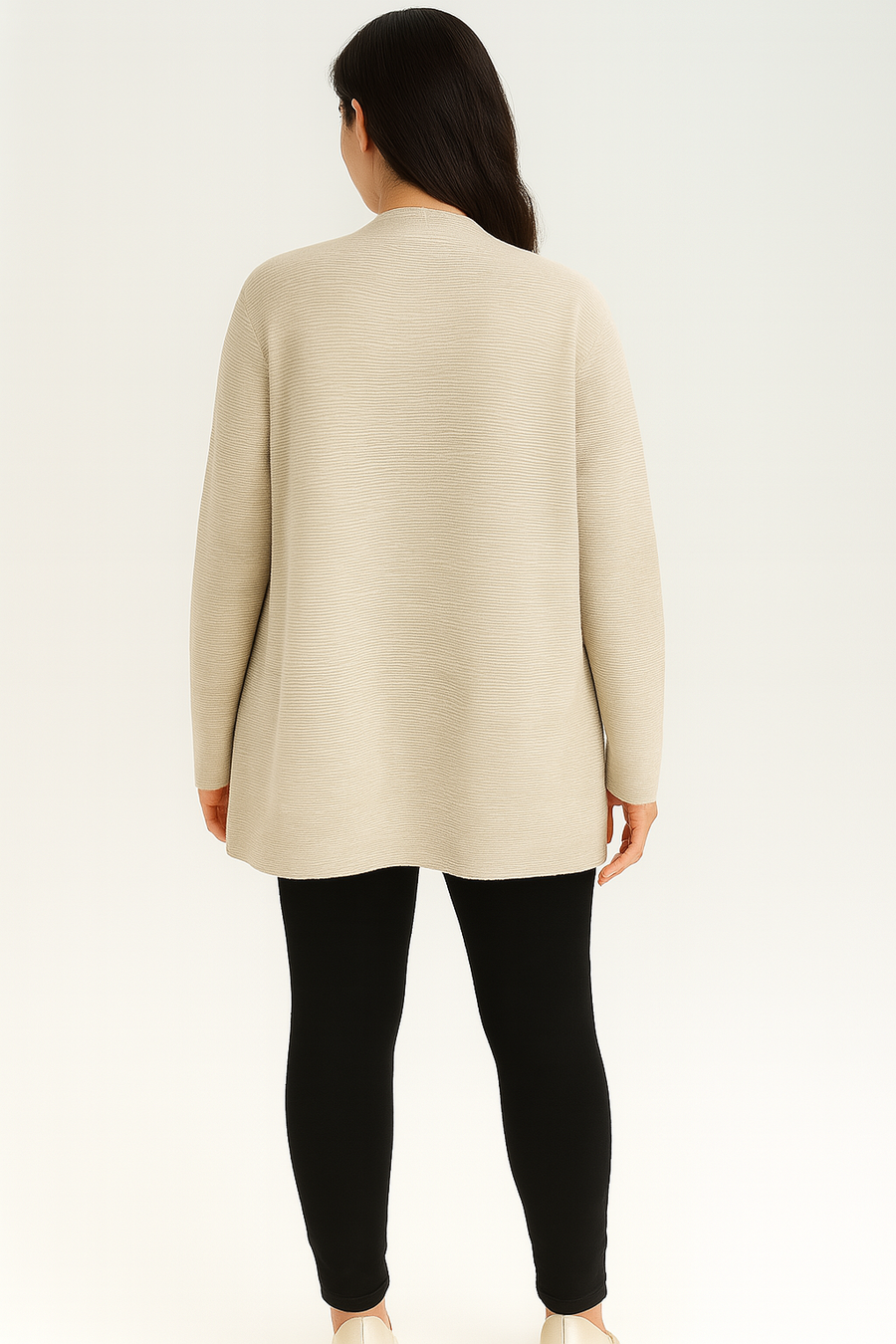 SOFT KNIT RIBBED CARDIGAN WITH POCKETS