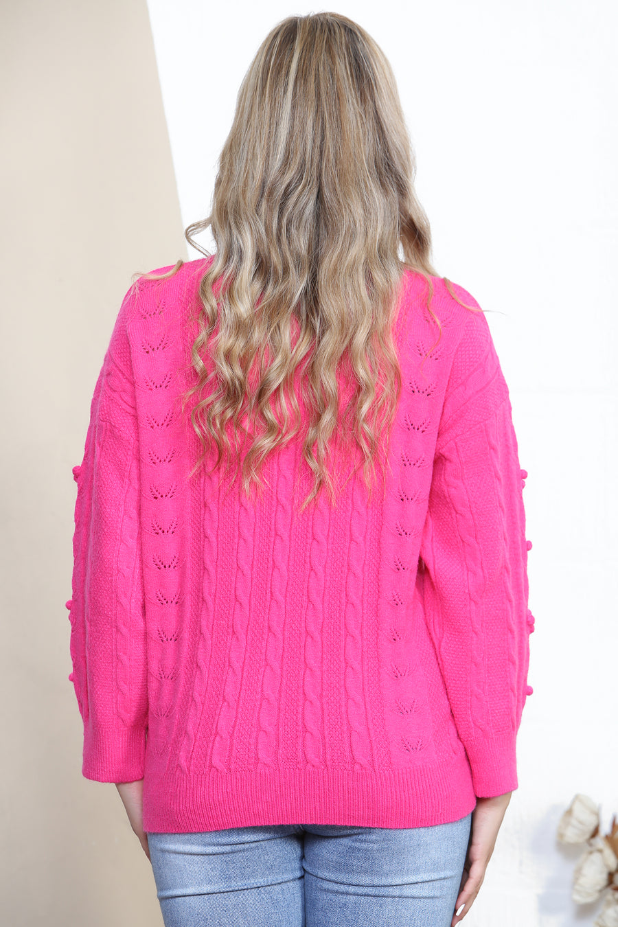 Fuchsia warm button up cardigan