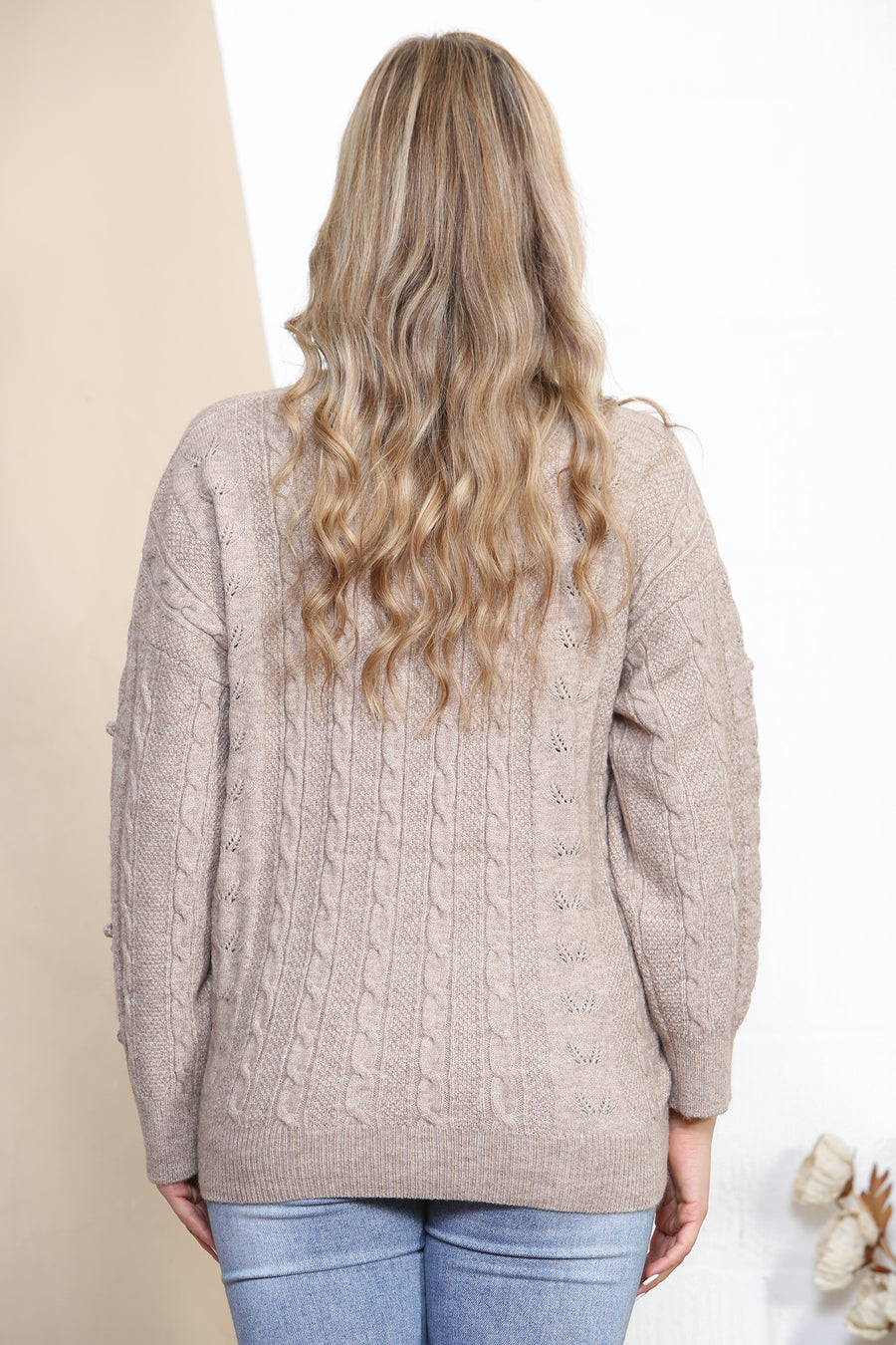 Taupe warm button up cardigan