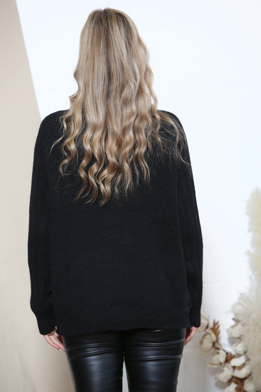 High neck knit jumper